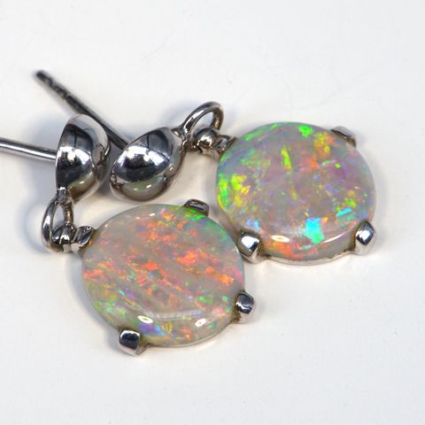 Sterling Silver Light Opal Earrings