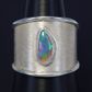 Sterling Silver Black Crystal Opal Ring