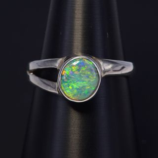 Sterling Silver Black Opal Ring