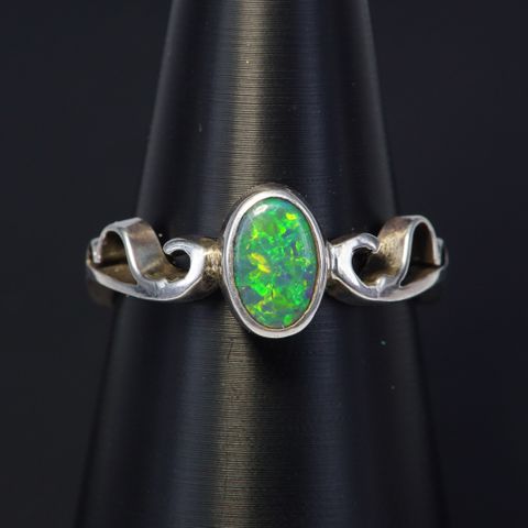 Sterling Silver Black Opal Ring