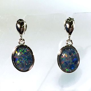 Triplet Opal in a Sterling Silver Earrings
