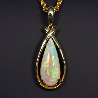 14K Yellow Gold Light Opal Pendant