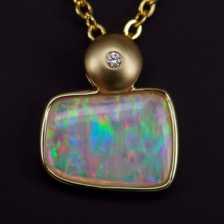 14K Yellow Gold Light Opal Pendant