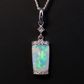 14K White Gold Light Opal Pendant