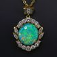 18K White Gold Black Opal Pendant