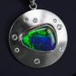 18K White Gold Black Opal Pendant