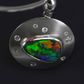 18K White Gold Black Opal Pendant