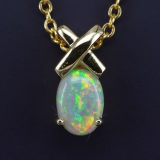 18K Yellow Gold Light Opal Pendant