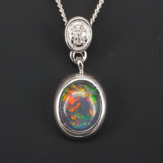Sterling Silver Triplet Opal Pendant