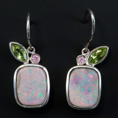 Sterling Silver Boulder Opal Earrings