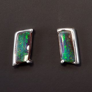 Sterling Silver Boulder Opal Earrings