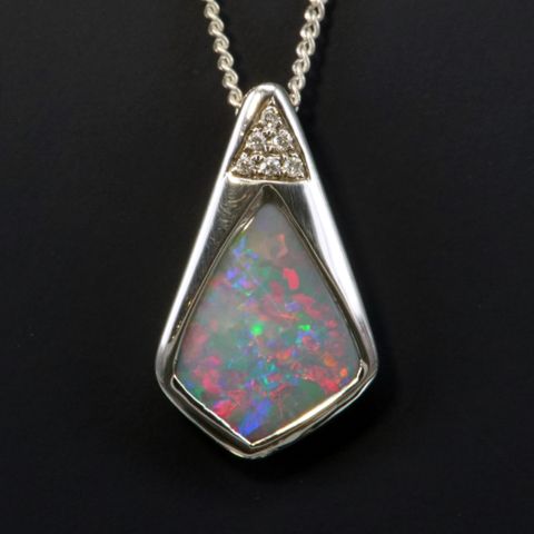 Sterling Silver Black Opal Pendant