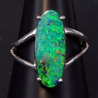 Sterling Silver Boulder Opal Ring