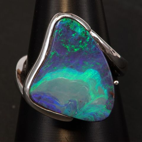 Sterling Silver Boulder Opal Ring