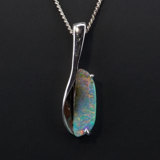 Sterling Silver Boulder Opal Pendant