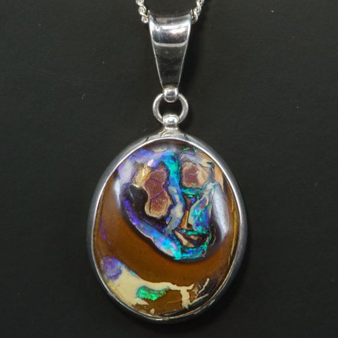 Sterling Silver Boulder Opal Pendant