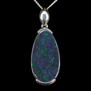 Sterling Silver Black Opal Pendant