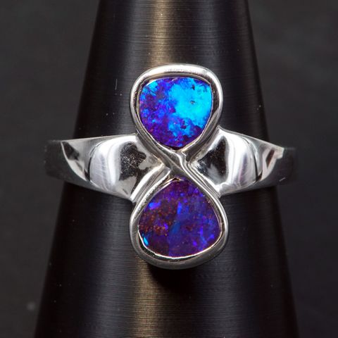 Sterling Silver Boulder Opal Ring