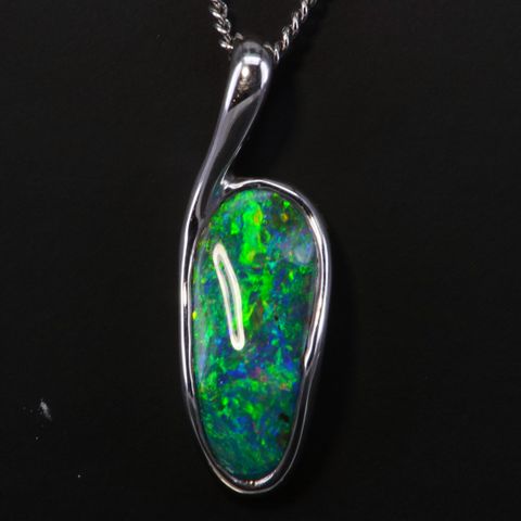 Sterling Silver Boulder Opal Pendant