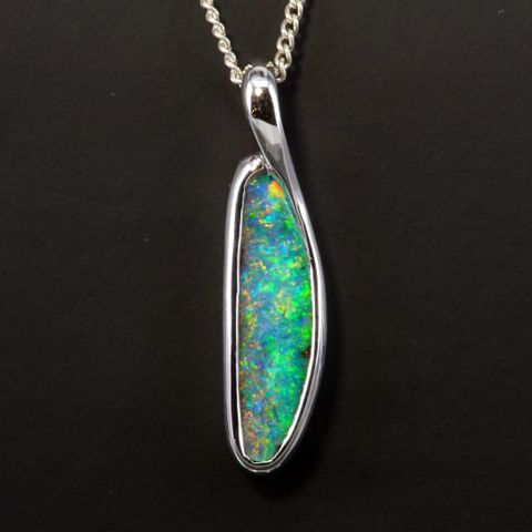 Sterling Silver Boulder Opal Pendant