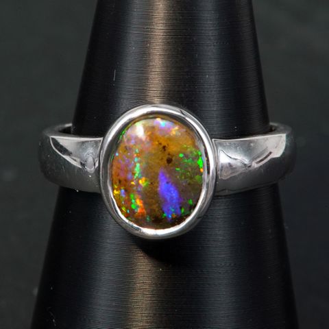 Sterling Silver Boulder Opal Ring