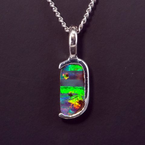 Sterling Silver Boulder Opal Pendant