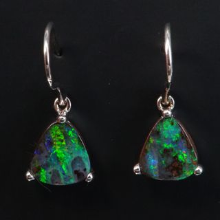 Sterling Silver Boulder Opal Earrings