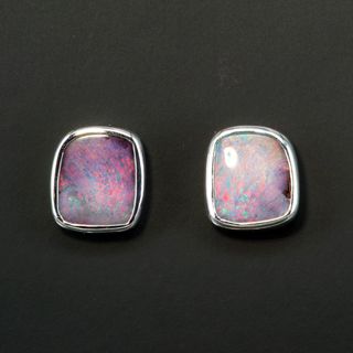 Sterling Silver Boulder Opal Earrings