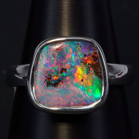 Sterling Silver Boulder Opal Ring