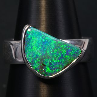 Sterling Silver Boulder Opal Ring