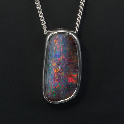 Sterling Silver Boulder Opal Pendant