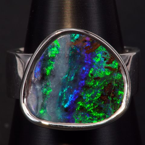 Sterling Silver Boulder Opal Ring