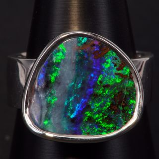 Sterling Silver Boulder Opal Ring