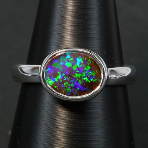 Sterling Silver Boulder Opal Ring