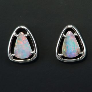 Sterling Silver Boulder Opal Earrings