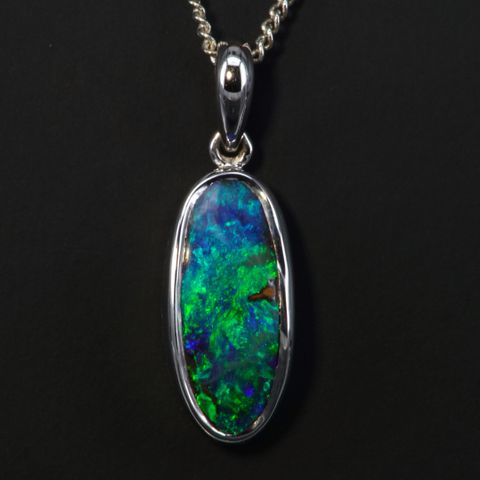 Sterling Silver Boulder Opal Pendant