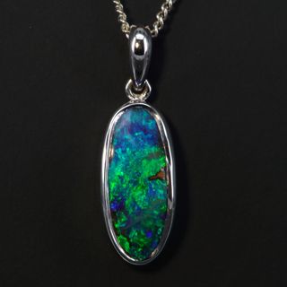 Sterling Silver Boulder Opal Pendant