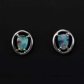 Sterling Silver Boulder Opal Earrings