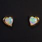 14K Yellow Gold Light Opal Earrings