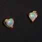 14K Yellow Gold Light Opal Earrings