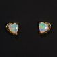 14K Yellow Gold Light Opal Earrings