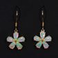 14K Yellow Gold Light Opal Earrings