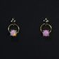 14K Yellow Gold Light Opal Earrings