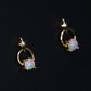 14K Yellow Gold Light Opal Earrings