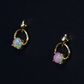 14K Yellow Gold Light Opal Earrings