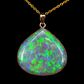 14K Yellow Gold Crystal Light Opal Pendant