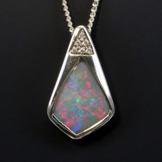 Sterling Silver Black Opal Pendant