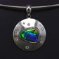 18K White Gold Black Opal Pendant