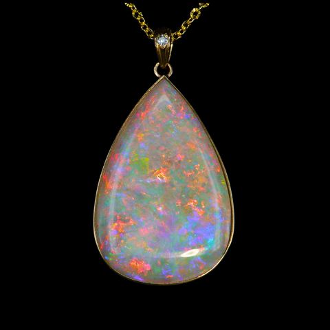 14K Yellow Gold Light Opal Pendant