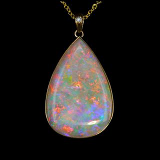 14K Yellow Gold Light Opal Pendant